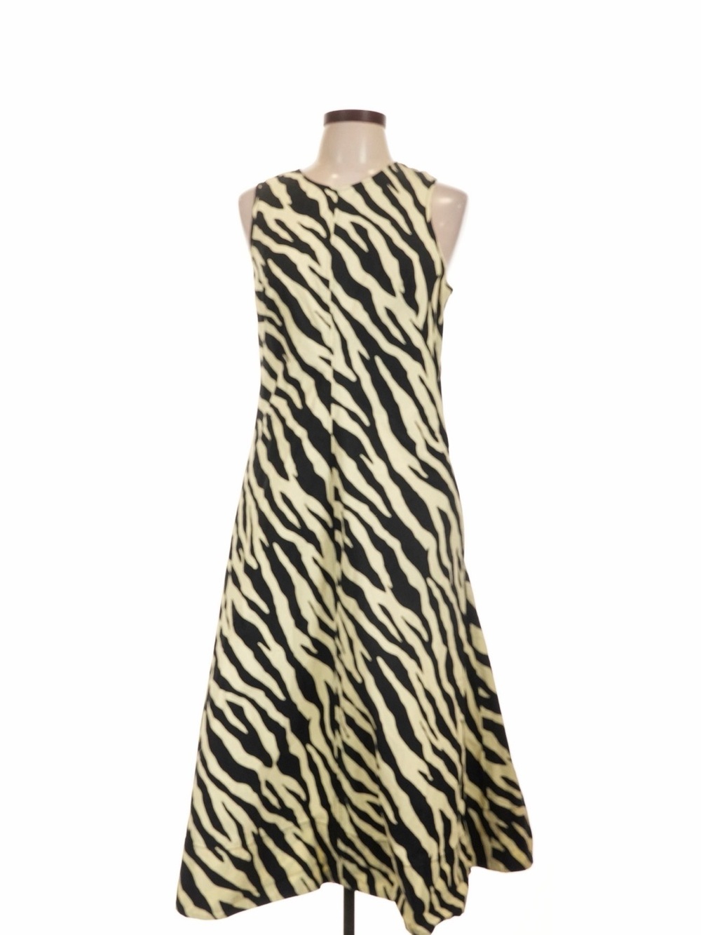 Altuzarra Black & Cream Zebra-Print A-Line Dress